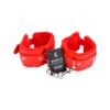 Bound to Please Furry Plush Wrist Cuffs Red
