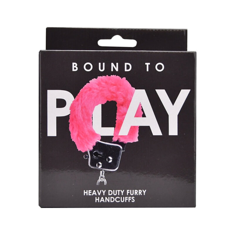 n12138-bound-to-play-heavy-duty-furry-handcuffs-pink-pkg Bound to Play. Heavy Duty Furry Handcuffs Pink