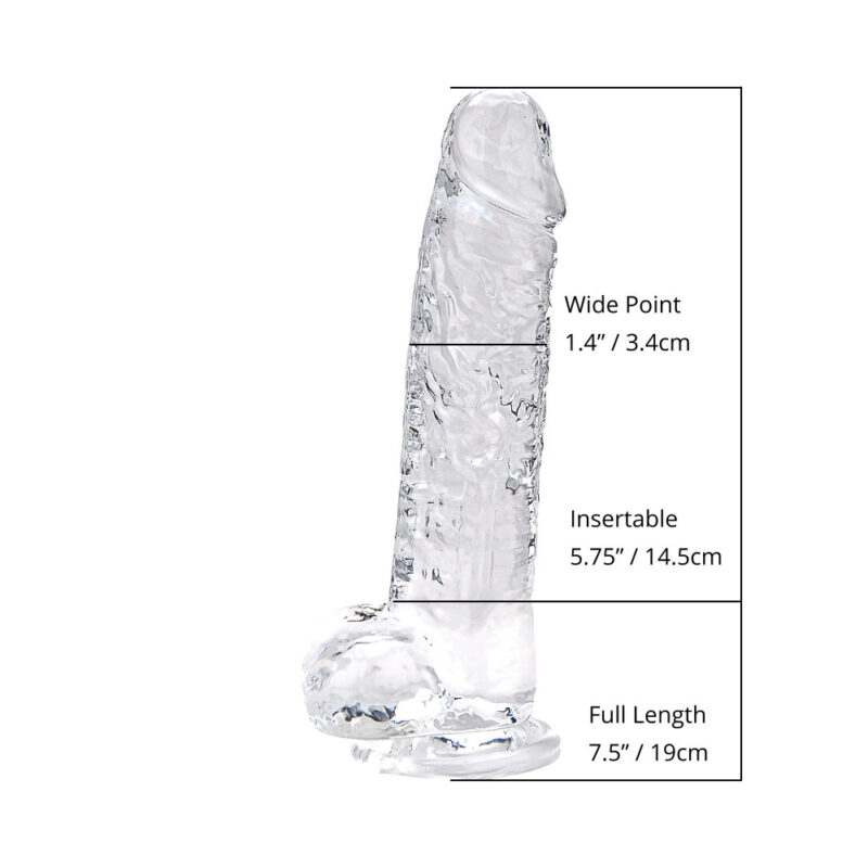 n12186-loving-joy-7-inch-dildo-with-balls-clear-size Loving Joy 7 Inch Dildo with Balls Clear