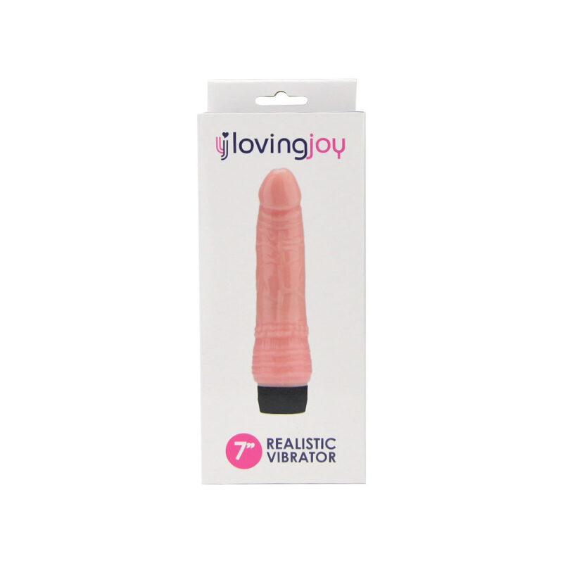 n12399-loving-joy-7-inch-realistic-vibrator-vanilla-pkg Loving Joy 7 inch Realistic Vibrator Vanilla