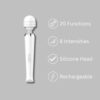 Loving Joy Rechargeable Magic Wand Vibrator White