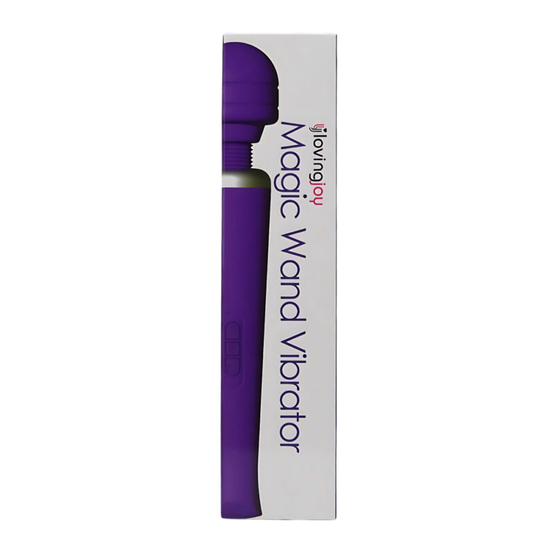 n12460-loving-joy-rechargeable-magic-wand-vibrator-purple-pkg Loving Joy Rechargeable Magic Wand Vibrator Purple