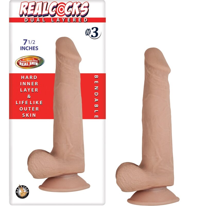 n12473-realcocks-dual-layer-bendable-dildo-7-5inch-vanilla-1 RealCocks Dual Layer Bendable Dildo 7.5 Inch Vanilla