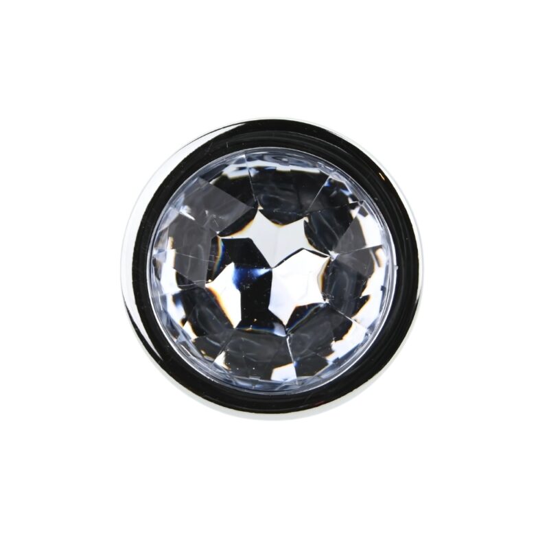 Toosh Silver Metal Butt Plug Medium Clear Stone