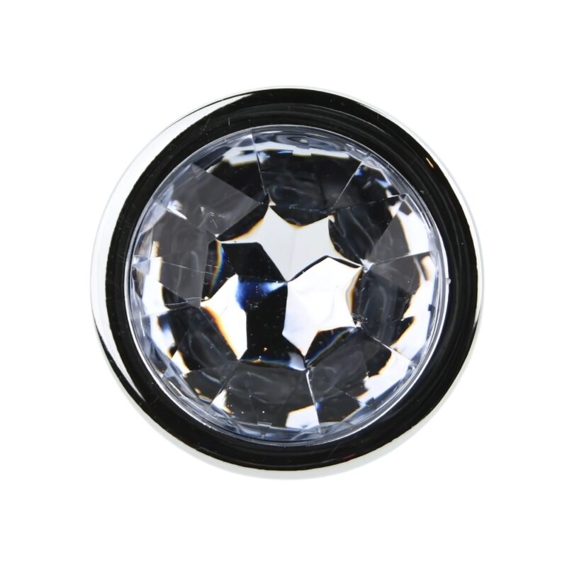 Toosh Silver Metal Butt Plug Large Clear Stone
