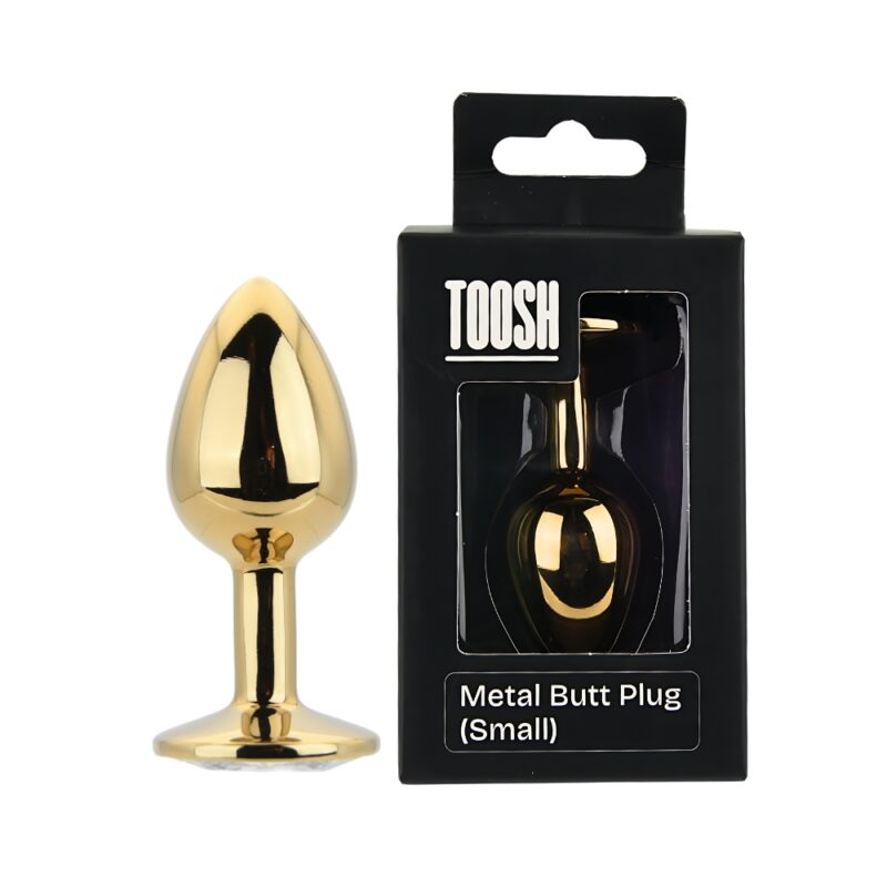 n12817-toosh-gold-metal-butt-plug-small-clear-stone-duo-1 Toosh Gold Metal Butt Plug Small Clear Stone