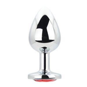 n12822-toosh-silver-metal-butt-plug-large-red-stone Toosh Silver Metal Butt Plug Large Red Stone