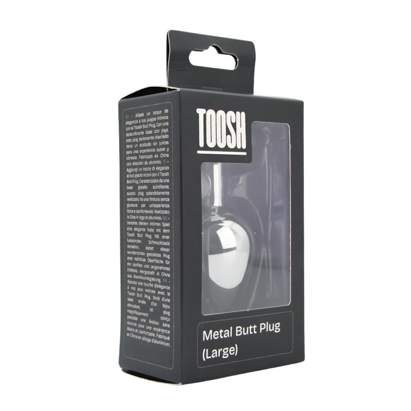 Toosh Silver Metal Butt Plug Large Red Stone
