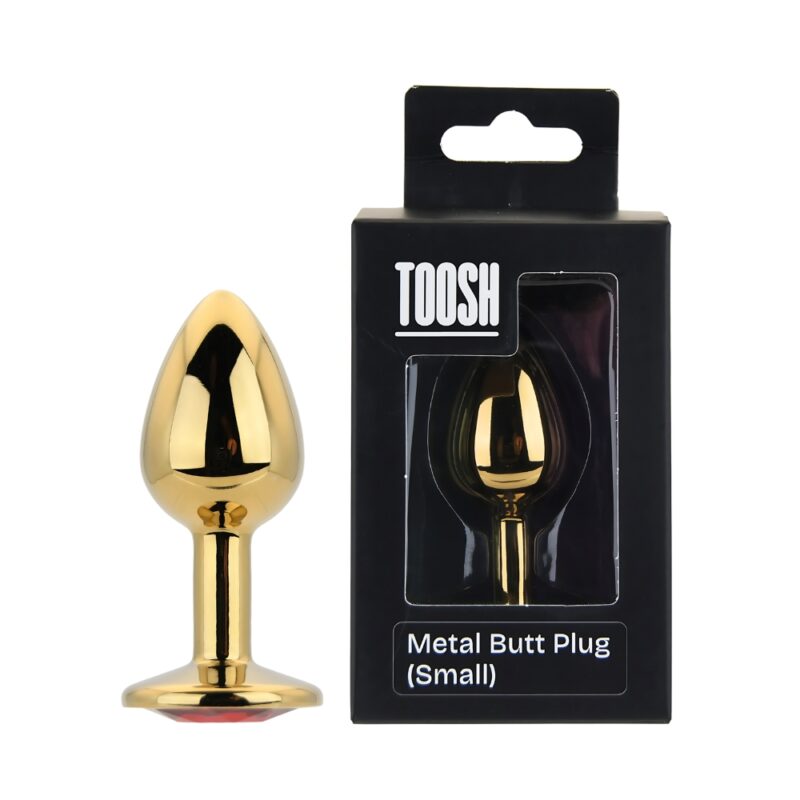 n12823-toosh-gold-metal-butt-plug-small-red-stone-duo Toosh Gold Metal Butt Plug Small Red Stone