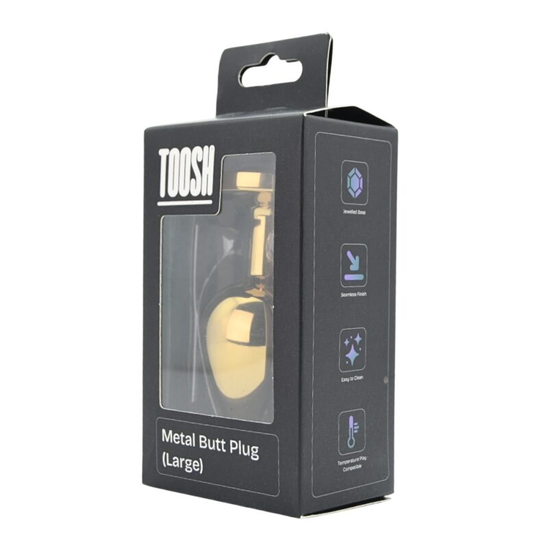 Toosh Gold Metal Butt Plug Large Red Stone