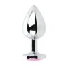 Toosh Silver Metal Butt Plug Large Pink Stone