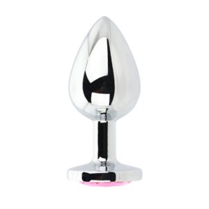 n12828-toosh-silver-metal-butt-plug-large-pink-stone Toosh Silver Metal Butt Plug Large Pink Stone