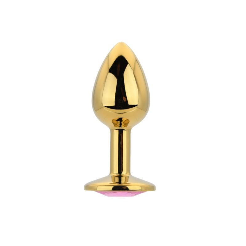 n12829-toosh-gold-metal-butt-plug-small-pink-stone Toosh Gold Metal Butt Plug Small Pink Stone