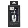 Toosh Heart Shaped Silver Butt Plug with Red Stone Large