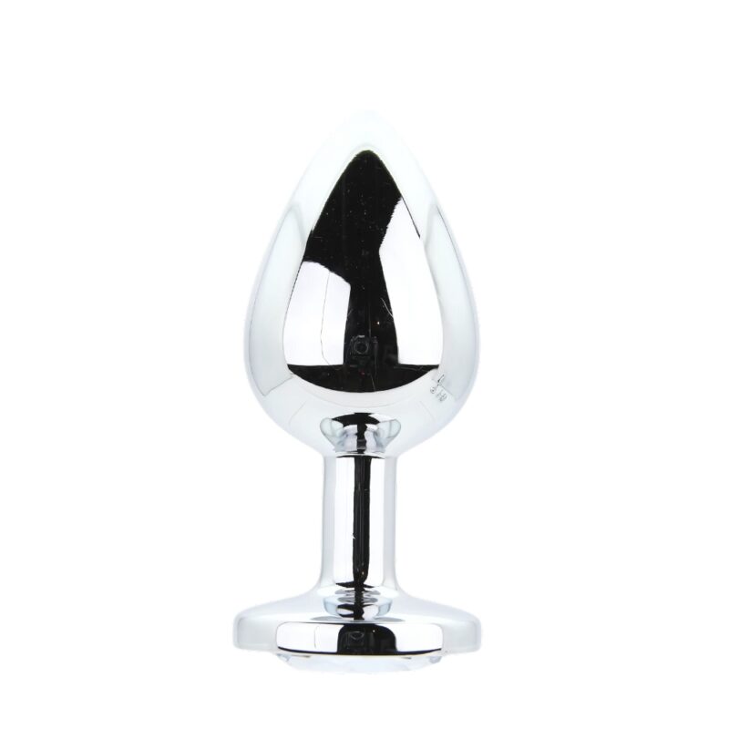 Toosh Metal Butt Plug Silver Set of 3 Clear Stone