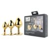 Toosh Metal Butt Plug Gold Set of 3 Clear Stone