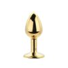 Toosh Metal Butt Plug Gold Set of 3 Clear Stone