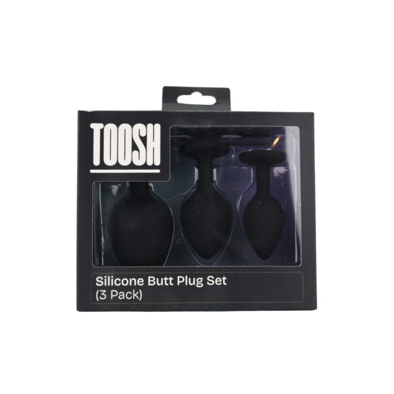 n12840-toosh-silicone-butt-plug-black-set-of-3-clear-stone-pkg Toosh Silicone Butt Plug Black Set of 3 Clear Stone
