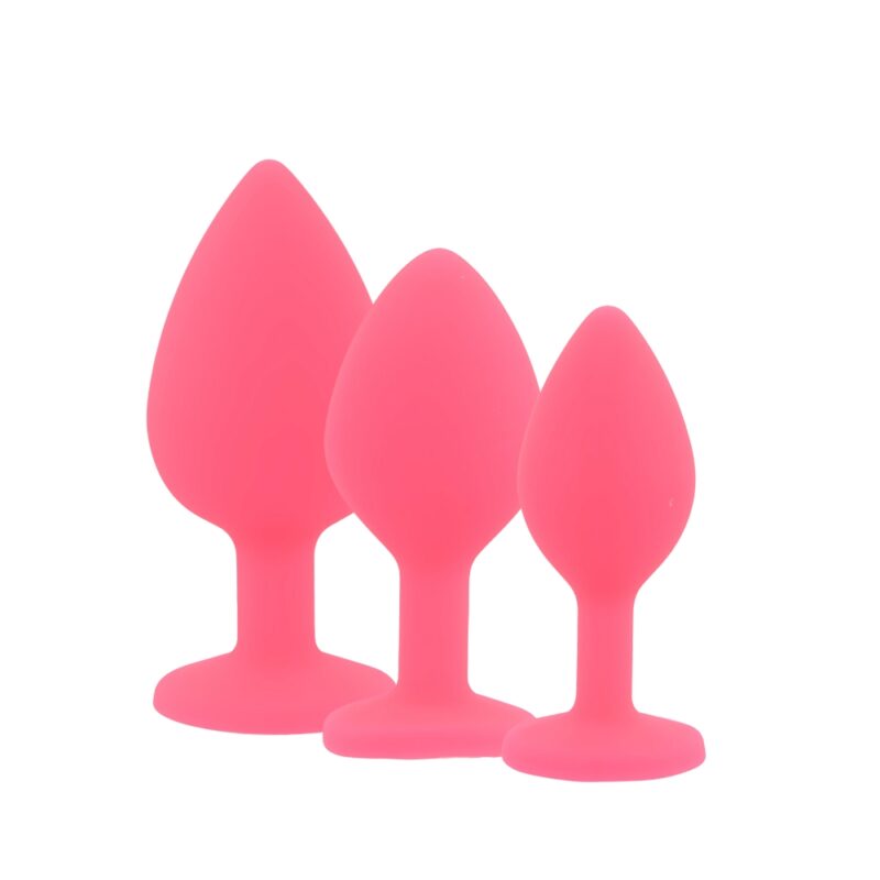 n12842-toosh-silicone-butt-plug-pink-set-of-3-clear-stone-1 Toosh Silicone Butt Plug Pink Set of 3 Clear Stone