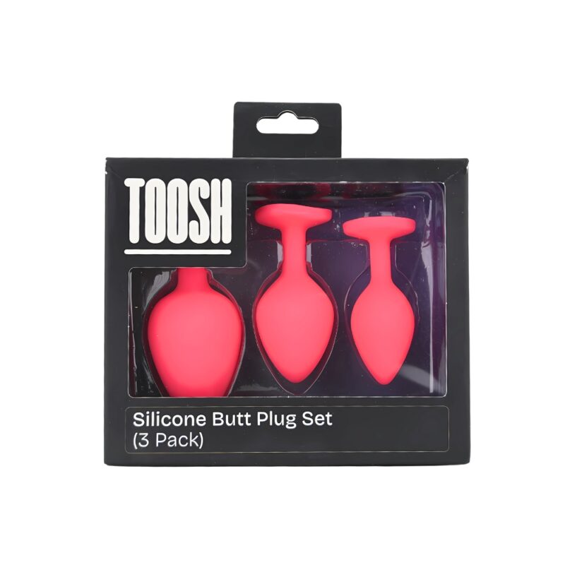 n12842-toosh-silicone-butt-plug-pink-set-of-3-clear-stone-pkg Toosh Silicone Butt Plug Pink Set of 3 Clear Stone