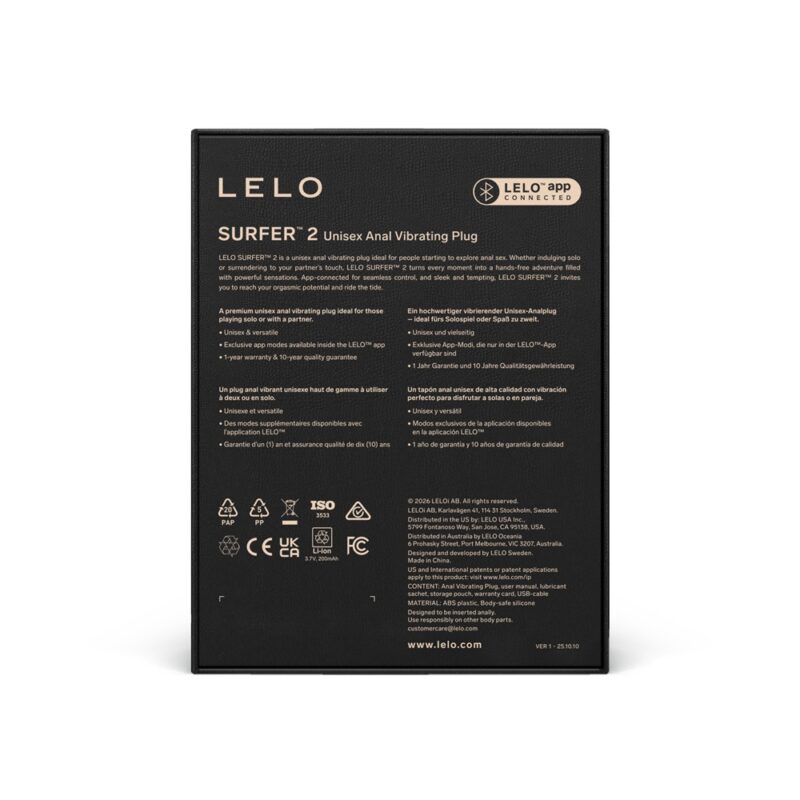 LELO Surfer 2 Unisex Anal Vibrating Plug Cyber Purple