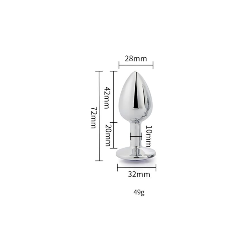 silver-metal-butt-plug-small Toosh Silver Metal Butt Plug Small Clear Stone