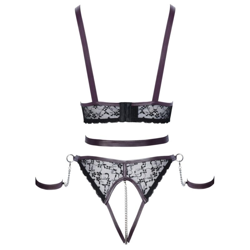 2251310x4.jpg Cottelli Lace and Chain Bondage Crotchless Set