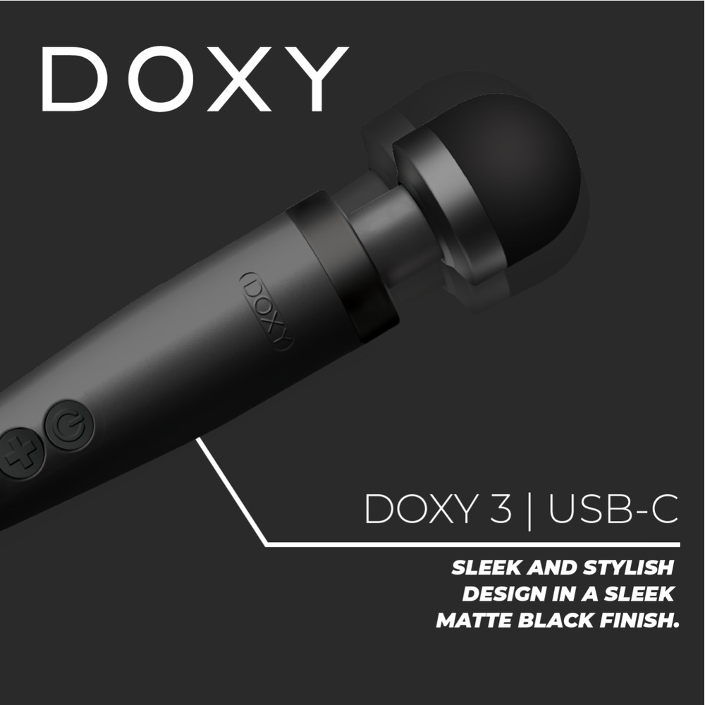 Doxy Wand Massagers Doxy Wand 3 Black USB Powered XXX Essentials doxy wand 3 black usb powered Doxy Wand 3 Black USB Powered - Image 2