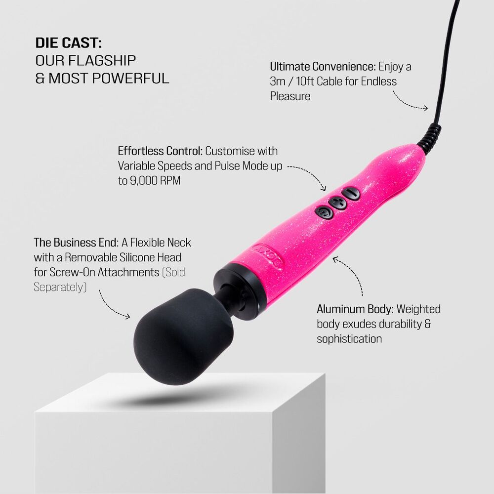 Doxy Die Cast Wand Massager HOT PINK XXX Essentials doxy die cast wand massager hot pink Doxy Die Cast Wand Massager HOT PINK - Image 4