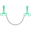 R7676x1.jpg Green Scissor Nipple Clamps With Metal Chain