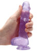 REA090PURx2.jpg RealRock 6 Inch Purple Realistic Crystal Clear Dildo