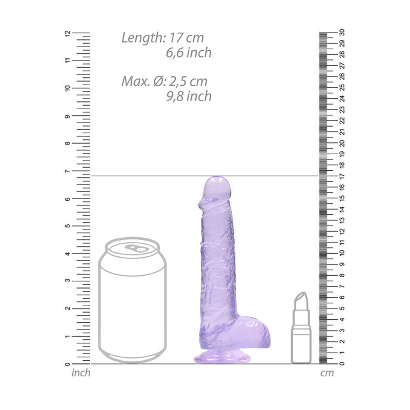 REA090PURx4.jpg RealRock 6 Inch Purple Realistic Crystal Clear Dildo