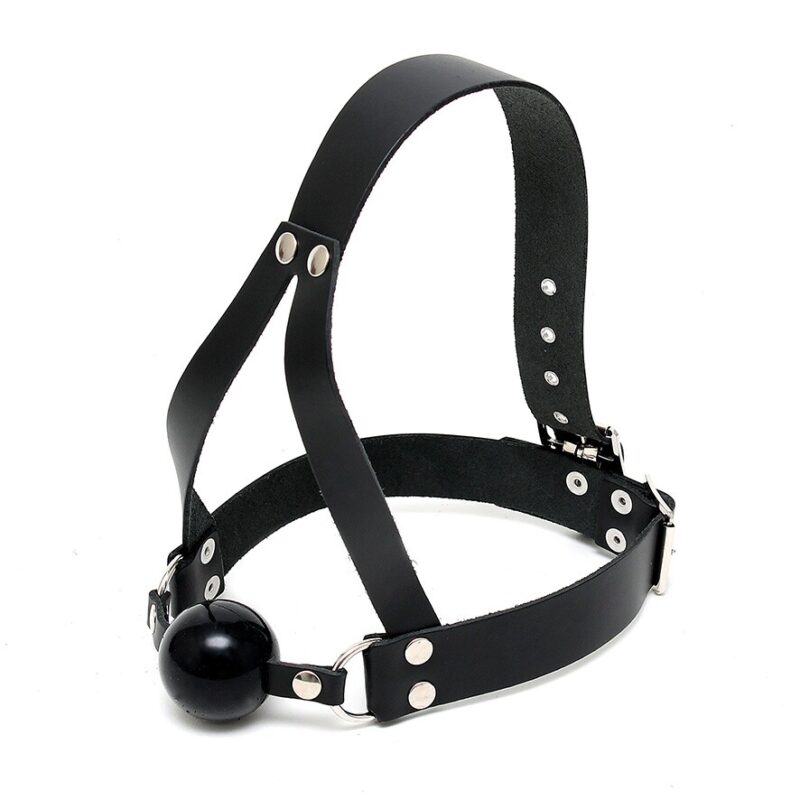 r583x1.jpg Leather Ball Gag And Head Harness