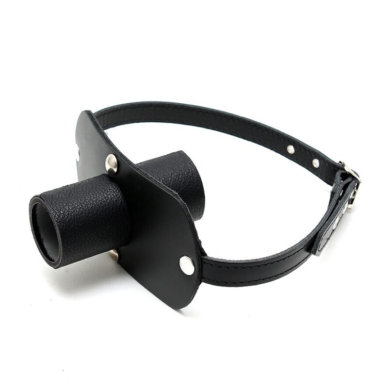 r587x1.jpg Leather Gag With Urine Tube